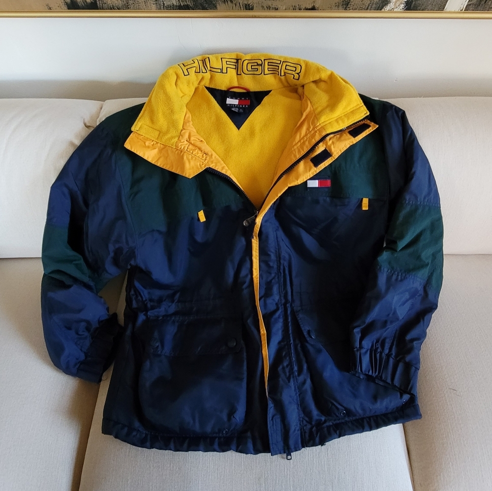 Vintage Men's Tommy Hilfiger Parka XL Jacket Coat